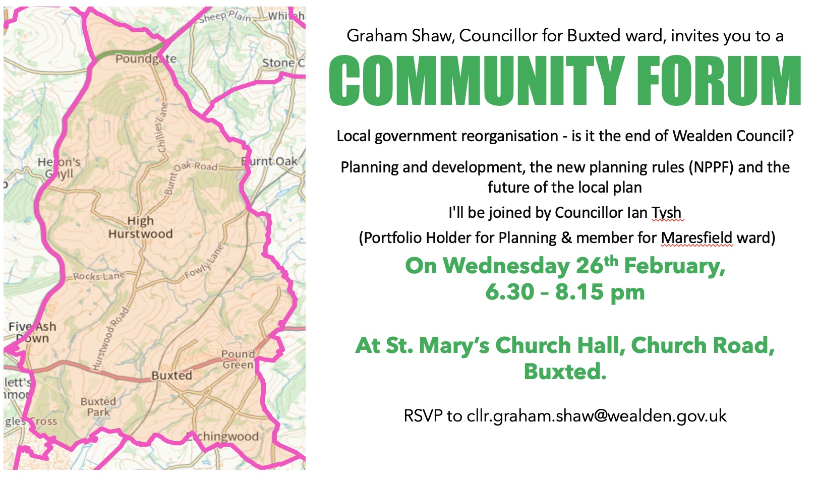 WDC Cllr Shaw - Community Forum 26th February 2025